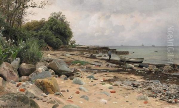 Summer Day In Kattegat Oil Painting by Peder Mork Monsted