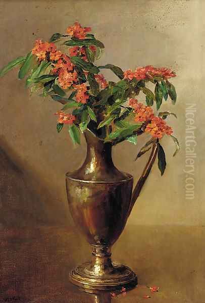 Milkweed in a ewer Oil Painting by Catherine M. Wood