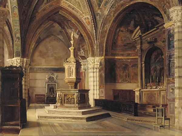 A church interior, Siena Oil Painting by Catherine M. Wood