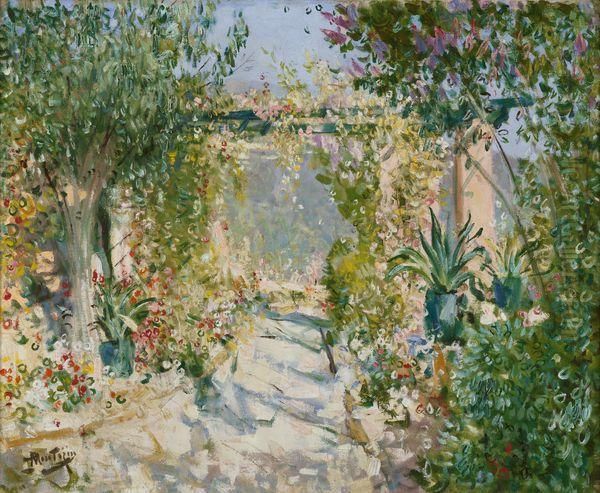 < La Pergola >. Oil Painting by Pierre Eugene Montezin