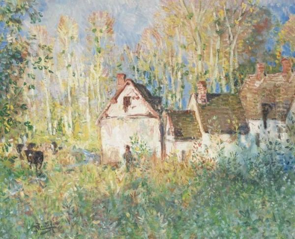 La Ferme Oil Painting by Pierre Eugene Montezin