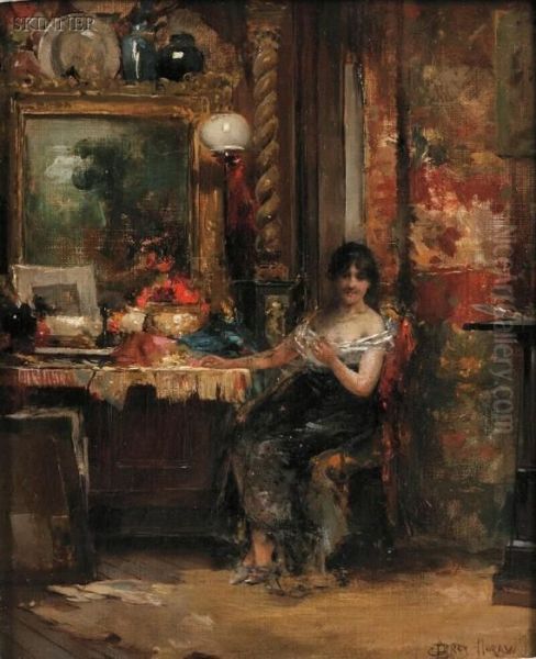 The Interrupted Sitting Oil Painting by Edward Percy Moran