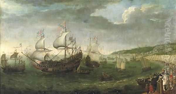 The Embarkation of the Elector Palatine in the 'Prince Royal at Dover, 25 April 1613 Oil Painting by Adam Willaerts