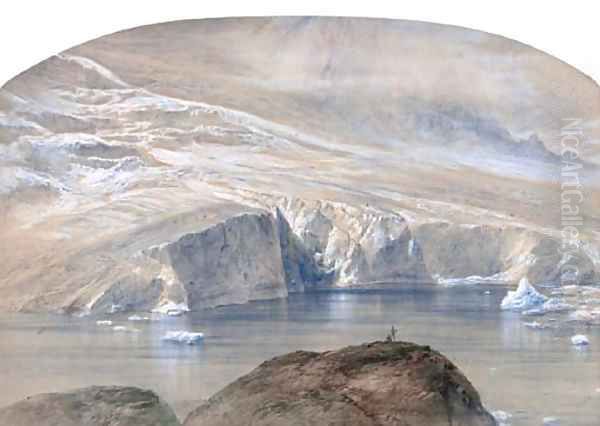 Margelensee and the Aletasch Glacier, Oberland Oil Painting by Elijah Walton