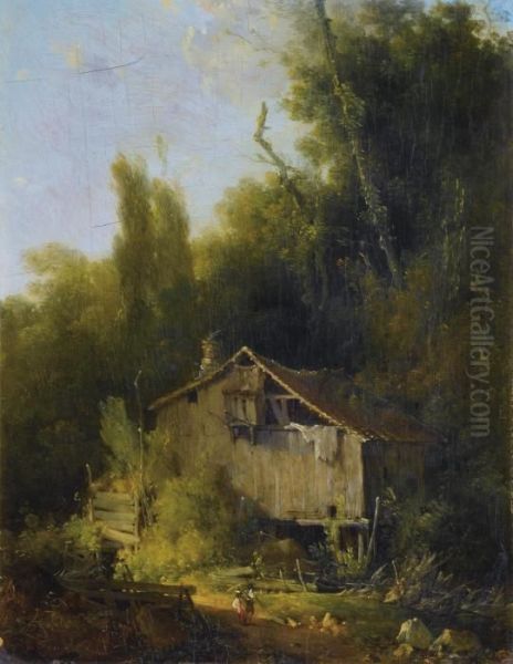 Le Vieux Moulin Oil Painting by Louis-Gabriel Moreau the Elder