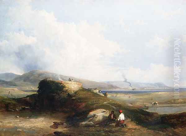 Mount Batten Castle, Plymouth, 1845 Oil Painting by William Williams