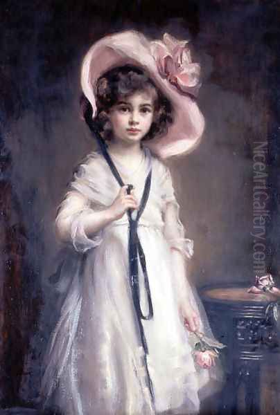 Portrait of Nancy, Daughter of Arthur Tooth Oil Painting by Mary Lemon Waller