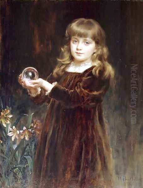 Gladys, daughter of Major Lutley Jordan, 1890 Oil Painting by Mary Lemon Waller