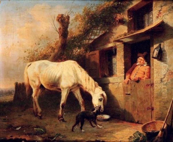 A L'auberge Oil Painting by George Morland