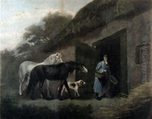 The Horse Feeder Oil Painting by George Morland