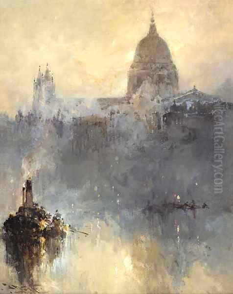 St. Paul's from the South Bank Oil Painting by Frank Wasley