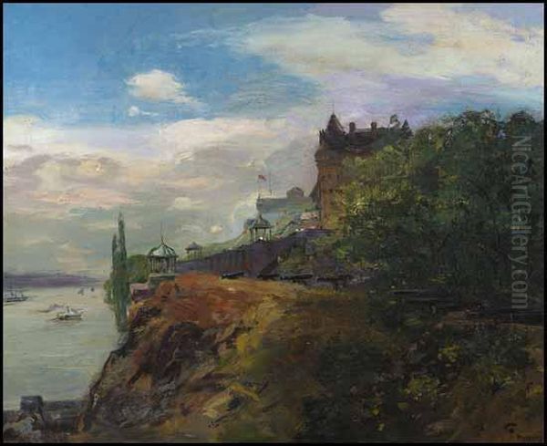 Chateau Frontenac - Cape Diamond From The St. Lawrence Oil Painting by Edmund G. Montague Morris