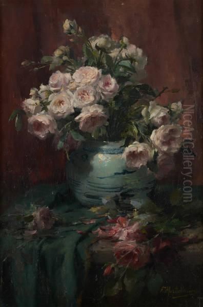 Vase Fleuri Oil Painting by Frans Mortelmans