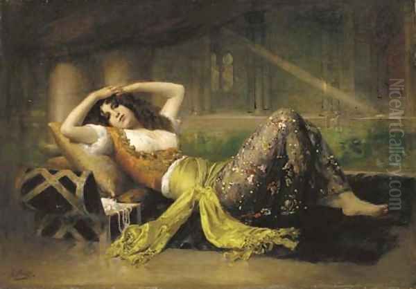 L'odalisque Oil Painting by Adolphe Weisz