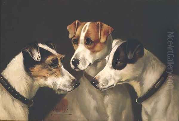 The Hounds Oil Painting by Alfred Wheeler