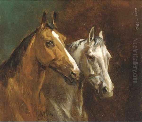 Stable mates Oil Painting by Alfred Wheeler