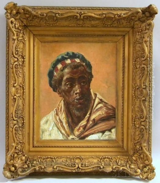 Portrait Of A North African Man Oil Painting by Gustave Henry Mosler