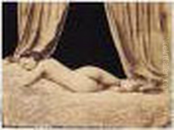 Reclining Nude, 'amelie' Oil Painting by Felix Jacques Ant. Moulin