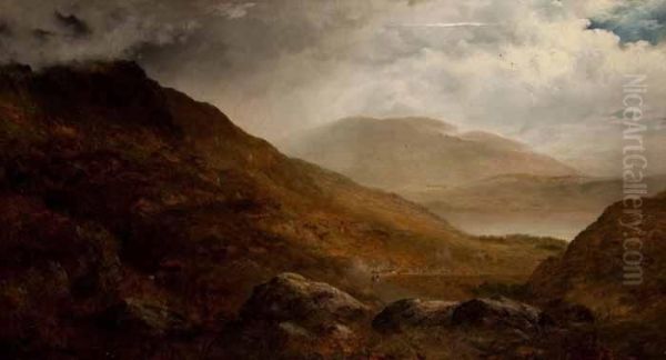 In Glen Ogle Looking South Oil Painting by James Douglas Moultray