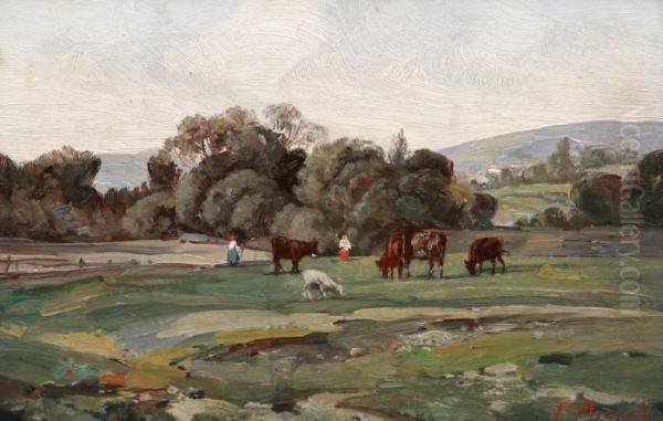 At Pasture Oil Painting by Frantisek Mrazek