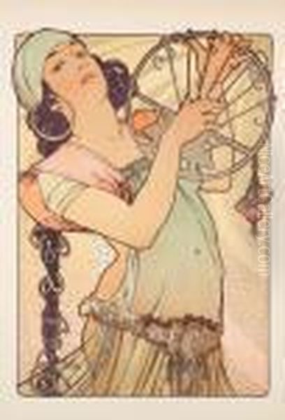 Salambo Oil Painting by Alphonse Maria Mucha