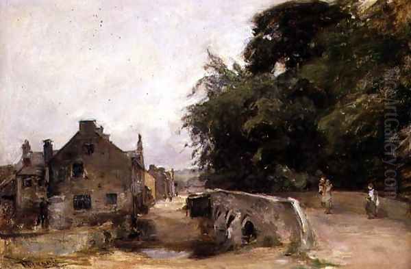 The Village Bridge Oil Painting by James Lawton Wingate