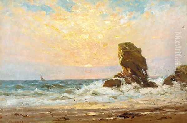 Sunset off the coast Oil Painting by James Lawton Wingate