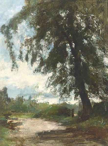 A sunlit lane Oil Painting by James Lawton Wingate