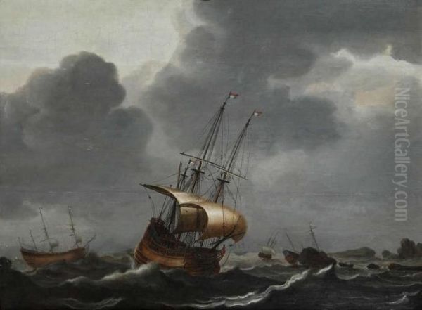 Marine Oil Painting by Pieter the Younger Mulier