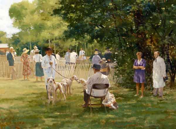 The Morven Hall Hound Show Oil Painting by Larry Wheeler