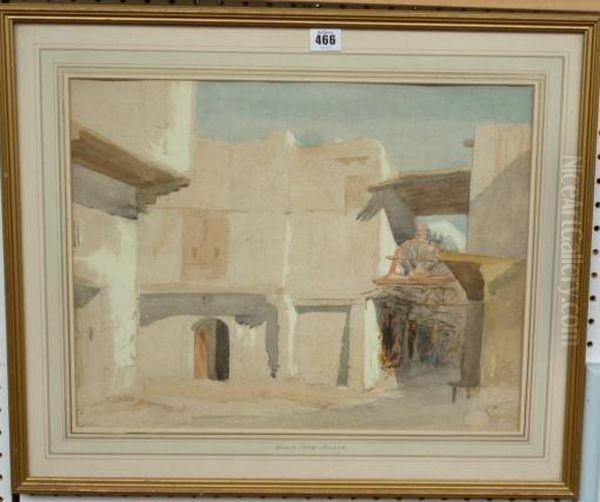 North African Street Scene Oil Painting by William James Muller