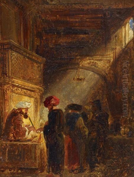 Oriental Interior Oil Painting by William James Muller