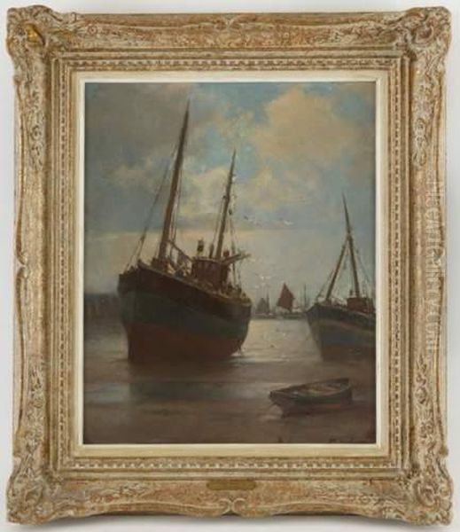 Maree Basse Dans Le Port Oil Painting by Franz Muller-Gossen