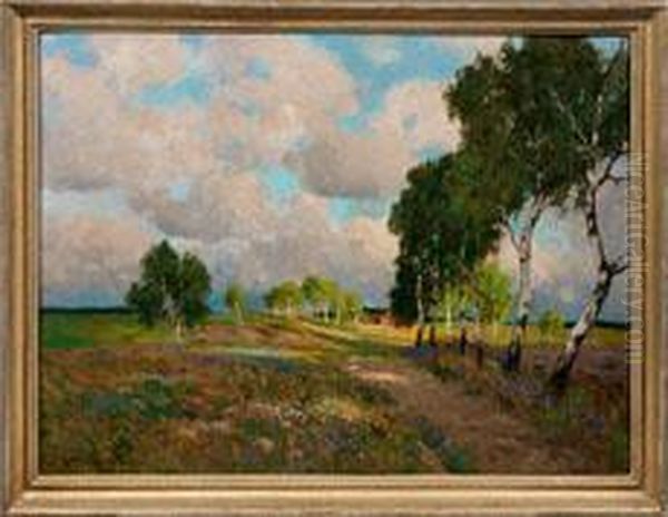 Sommerlandschaft Bei Ahrenshoop Oil Painting by Paul Muller-Kaempff