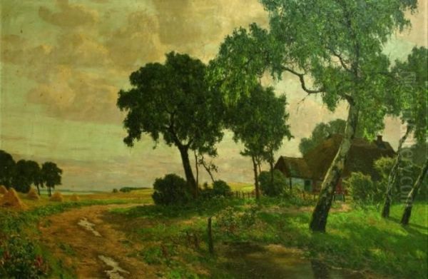 Sommermorgen In Mecklenburg. Oil Painting by Paul Muller-Kaempff