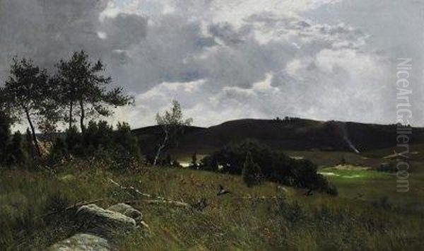 Dune Landscape On Rugen. Signed And Dated Bottom Right: P. Muller-kaempf Rgn. 1888 Oil Painting by Paul Muller-Kaempff