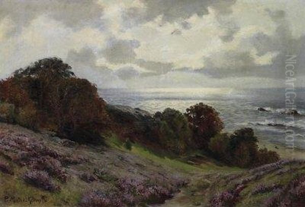 Coast Near Ahrenshoop. Signed Lower Left: P. Muller-kaempf Oil Painting by Paul Muller-Kaempff