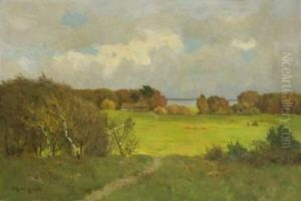 Herbstliche
 Seelandschaft. Oil Painting by Paul Muller-Kaempff