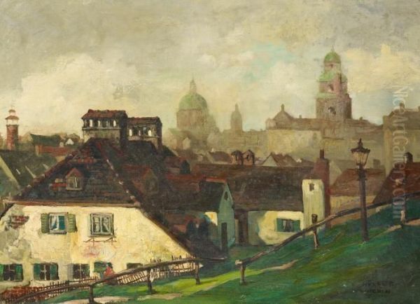 Munich Oil Painting by Anton Muller-Wischin