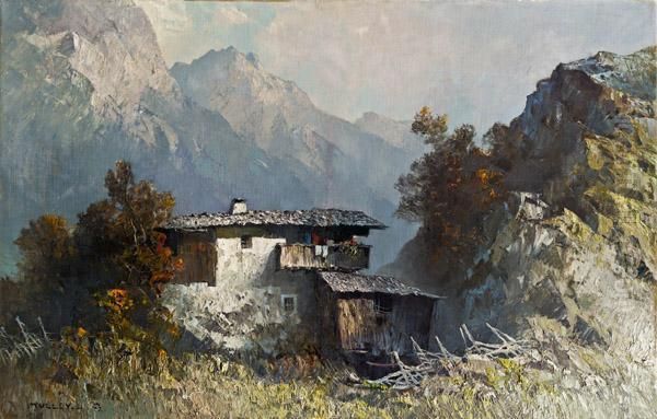 Berghof Oil Painting by Oskar Mulley