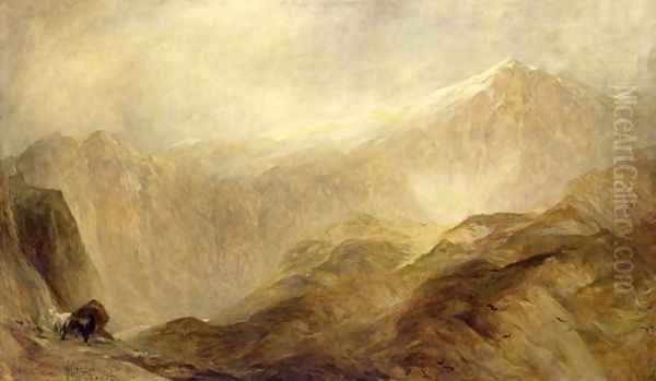 Snowdon Oil Painting by Henry Clarence Whaite