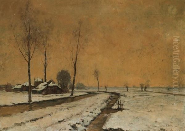 Vinterlandskap Med Gard Oil Painting by Ludwig Munthe