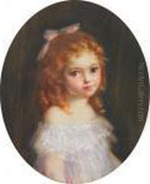 Portrait Of A Young Girl Oil Painting by Laura Adeline Muntz-Lyall