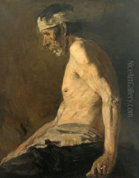 Portrait Eines Verwundeten Oil Painting by Adolf Munzer