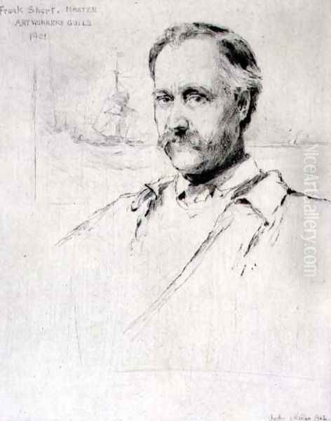 Sir Frank Short (1857-1945) painter and engraver, Master of the Art Workers Guild in 1901, 1902 Oil Painting by Charles Watson