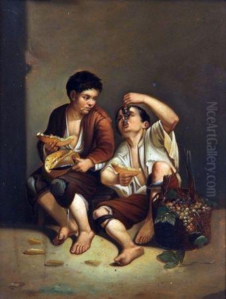 Fruit Eaters Oil Painting by Bartolome Esteban Murillo