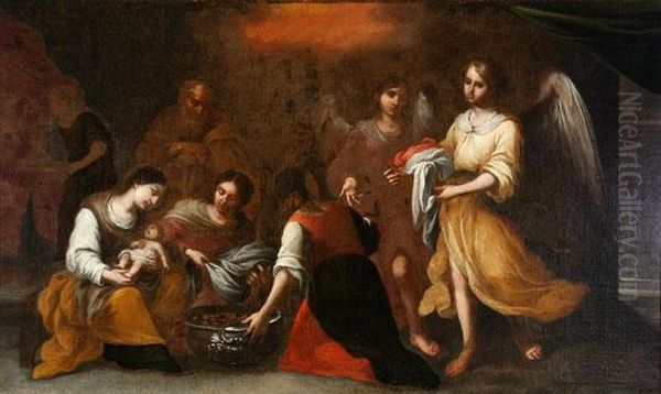 Birth Of The Virgin Oil Painting by Bartolome Esteban Murillo