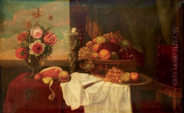 Nature Morte Aux Raisins Oil Painting by Jose Maria Murillo Y Bracho