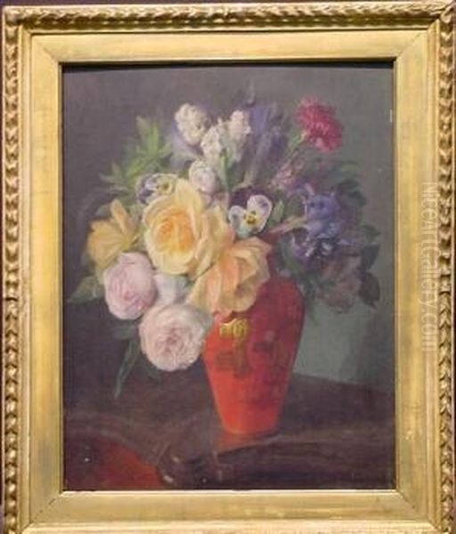 Floral Still Life Oil Painting by Jose Maria Murillo Y Bracho