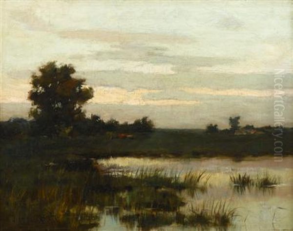 Marsh At Dawn Oil Painting by John Francis Murphy